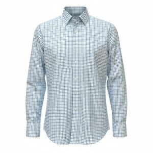Peter Millar Tettersall Check Long Sleeve Button Down White Blue Preppy Sz L